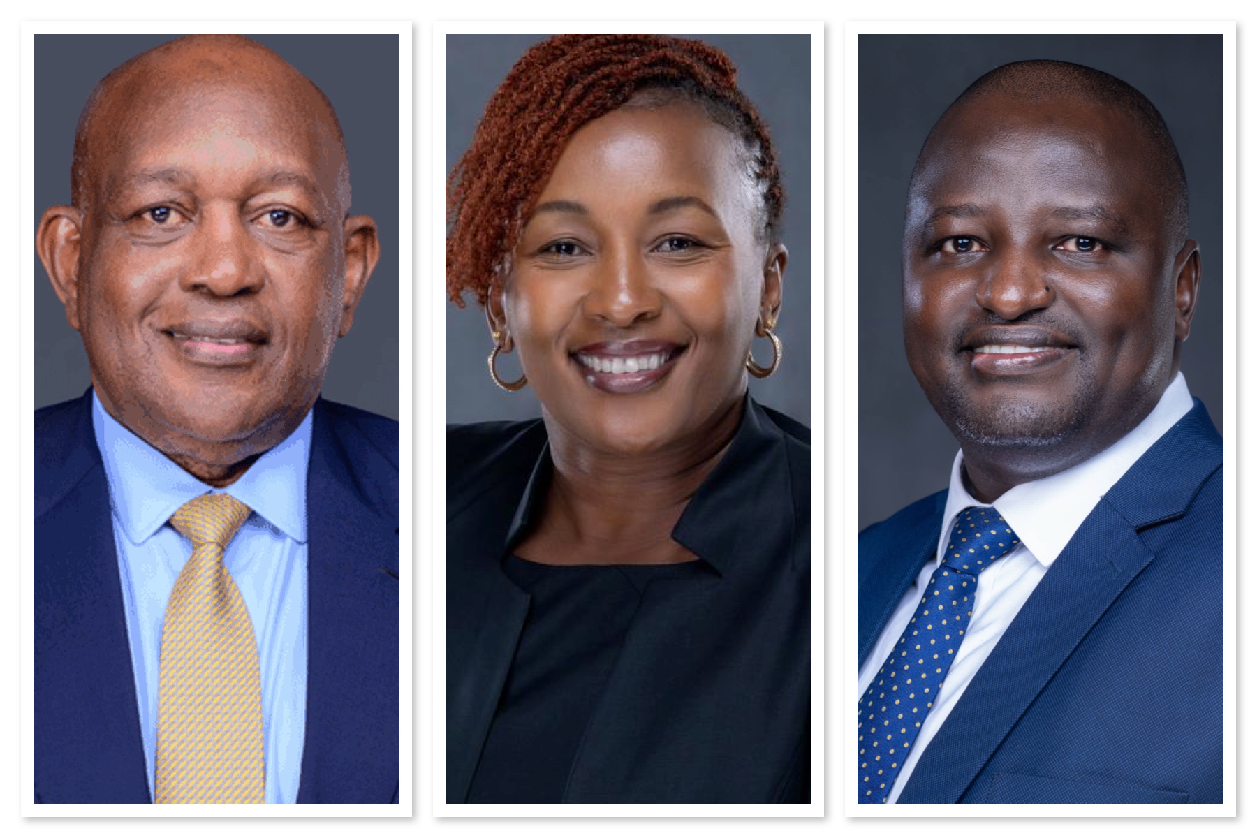 (Left to Right) MTN Uganda Chairman Charles Mbire, MTN Uganda chief executive officer Sylvia Mulinge, and MTN Mobile Money managing director Richard Yego, will, on July 2, be part of an extraordinary meeting where shareholders will vote on the proposed spin-off of MoMo, the Fintech unit from the telco, MTN Uganda.