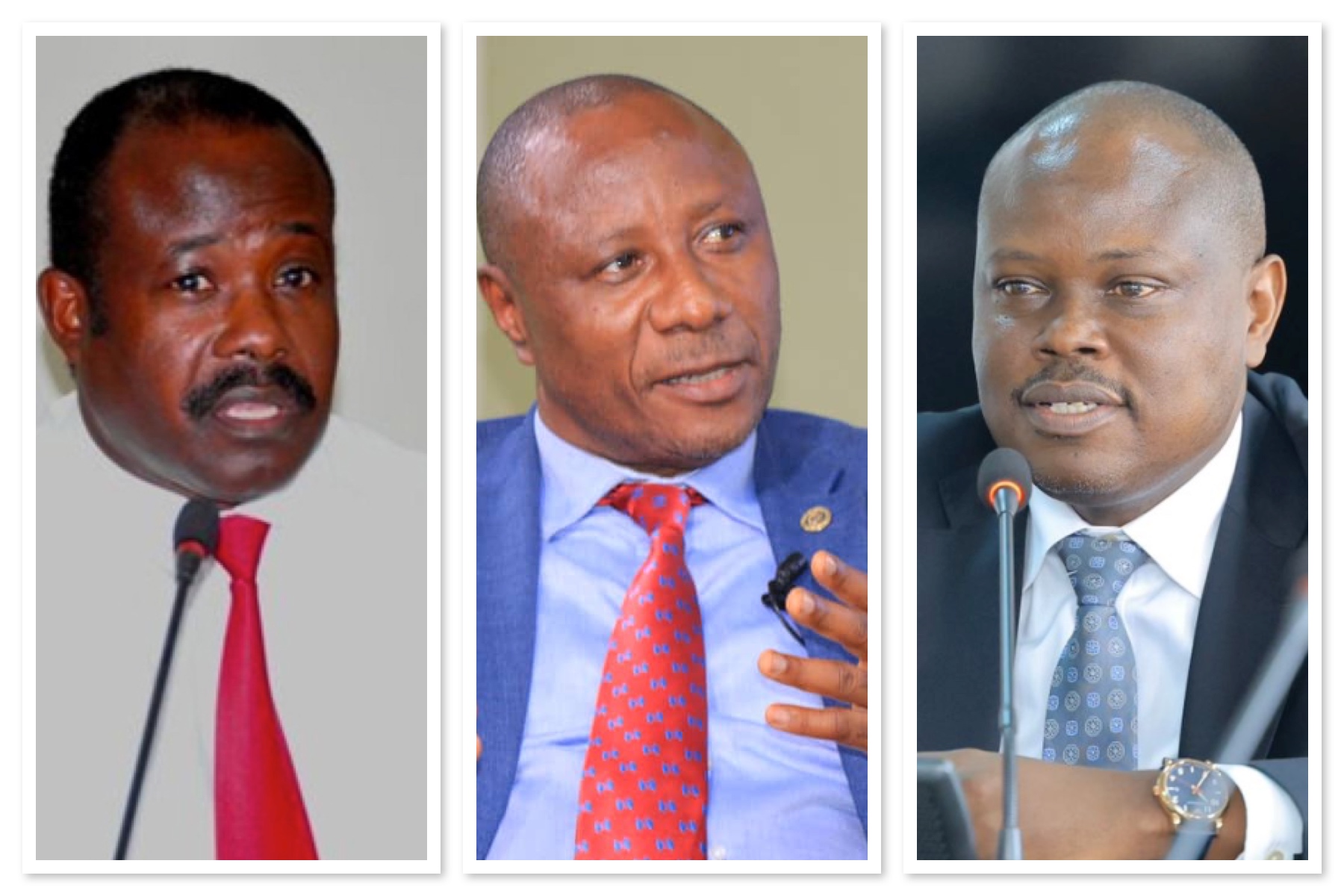 Let to right: Posta Uganda MD James Arinaitwe, ICT State Minister Godfrey Kabbyanga and Auditor General General Edward Akol. Their insights about Posta tell a picture of a parastatal struggling on many different fronts.