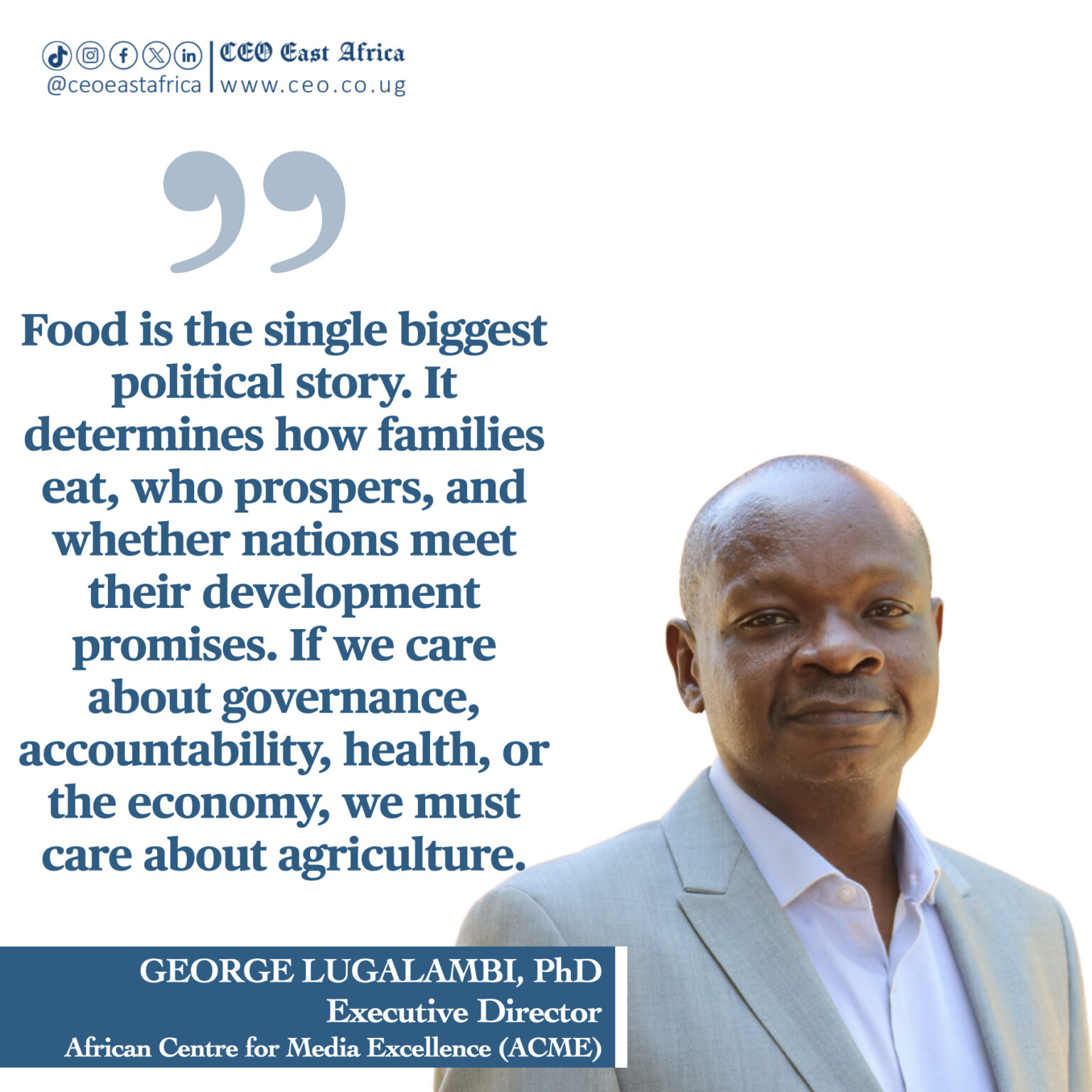 Despite contributing nearly a third of Uganda’s economy, agriculture remains underreported. AGRA and ACME urge the media to reframe it as a national story of power, policy, and justice.