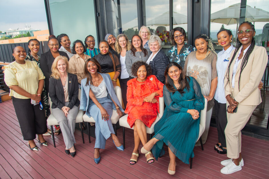 Seanice Lojede Kacungira, co-founder and Group CEO of Blu Flamingo Digital Africa, captured in professional and award moments — from leading strategic team discussions to standing confidently among fellow honourees at the 2024 Woman of Stature Awards, reflecting her value-driven leadership, resilience, and commitment to empowering others.