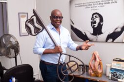 David Galukande — advertising pioneer, co-founder of QG Saatchi & Saatchi — photographed in various professional and creative settings, reflecting on his career journey, industry awards, leadership in brand storytelling, embrace of MarTech innovation, and commitment to cultural authenticity, adaptability, and client-focused creativity in Uganda’s advertising industry.