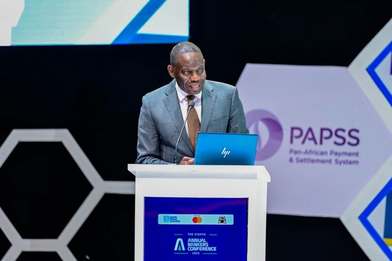 Bank of Uganda Governor Michael Ating-Ego speaks during the Uganda Bankers' Association Annual Conference in Kampala. Remittances from Ugandans working overseas had by 2024, according Bank of Uganda, reached $1.5b, up from $1.1b in 2016.