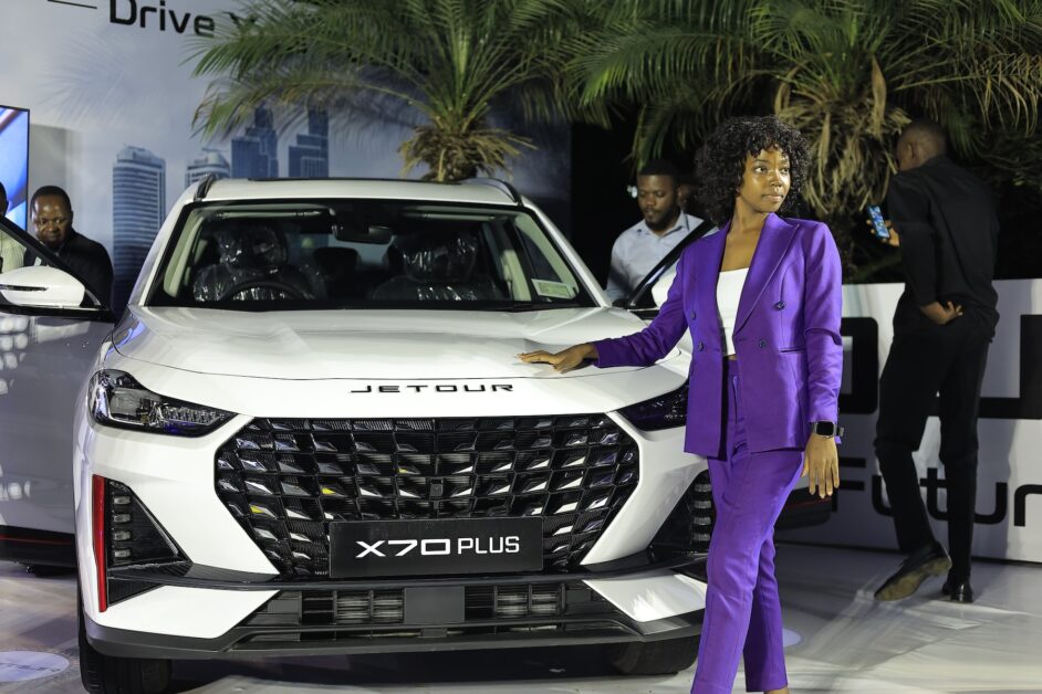 Images from the official launch of Jetour SUVs in Uganda, showcasing the unveiling of the DASHING and X70 Plus models, speeches by government officials and company executives, and guests interacting with the vehicles on display. The photos highlight the modern design, spacious interiors, and performance features of Jetour’s new SUVs, as well as the brand’s entry into the Ugandan automotive market.