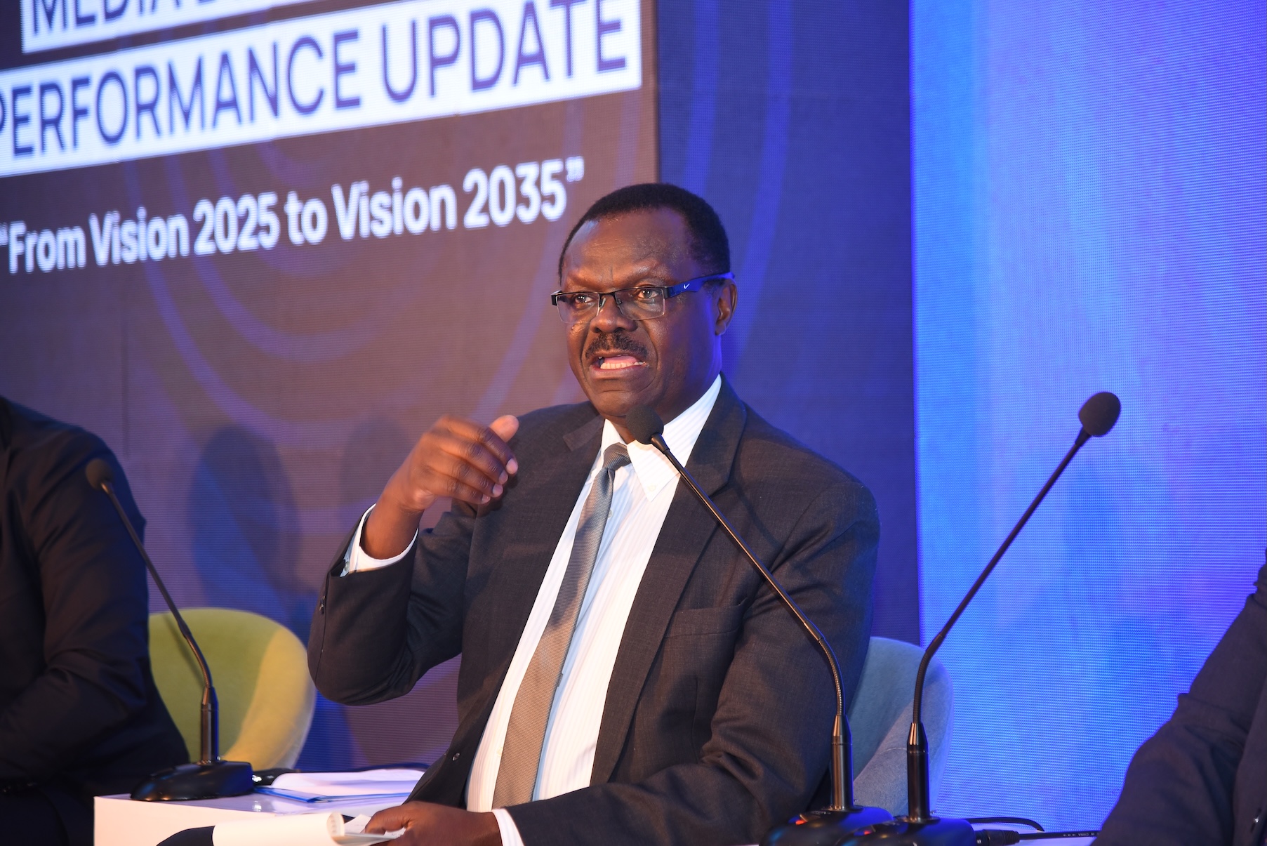 NSSF’s 2024/25 Annual Performance at a glance — Assets Under Management rose 17.5% to UGX 26 trillion, total revenue grew 11% to UGX 3.52 trillion, and the Fund achieved record efficiency with a cost-to-income ratio of 7.9% and cost of administration at 0.88%. Member contributions reached UGX 2.13 trillion, benefits paid increased to UGX 1.32 trillion, voluntary Smartlife Flexi savings hit UGX 27 billion, and customer satisfaction stood at 88%.