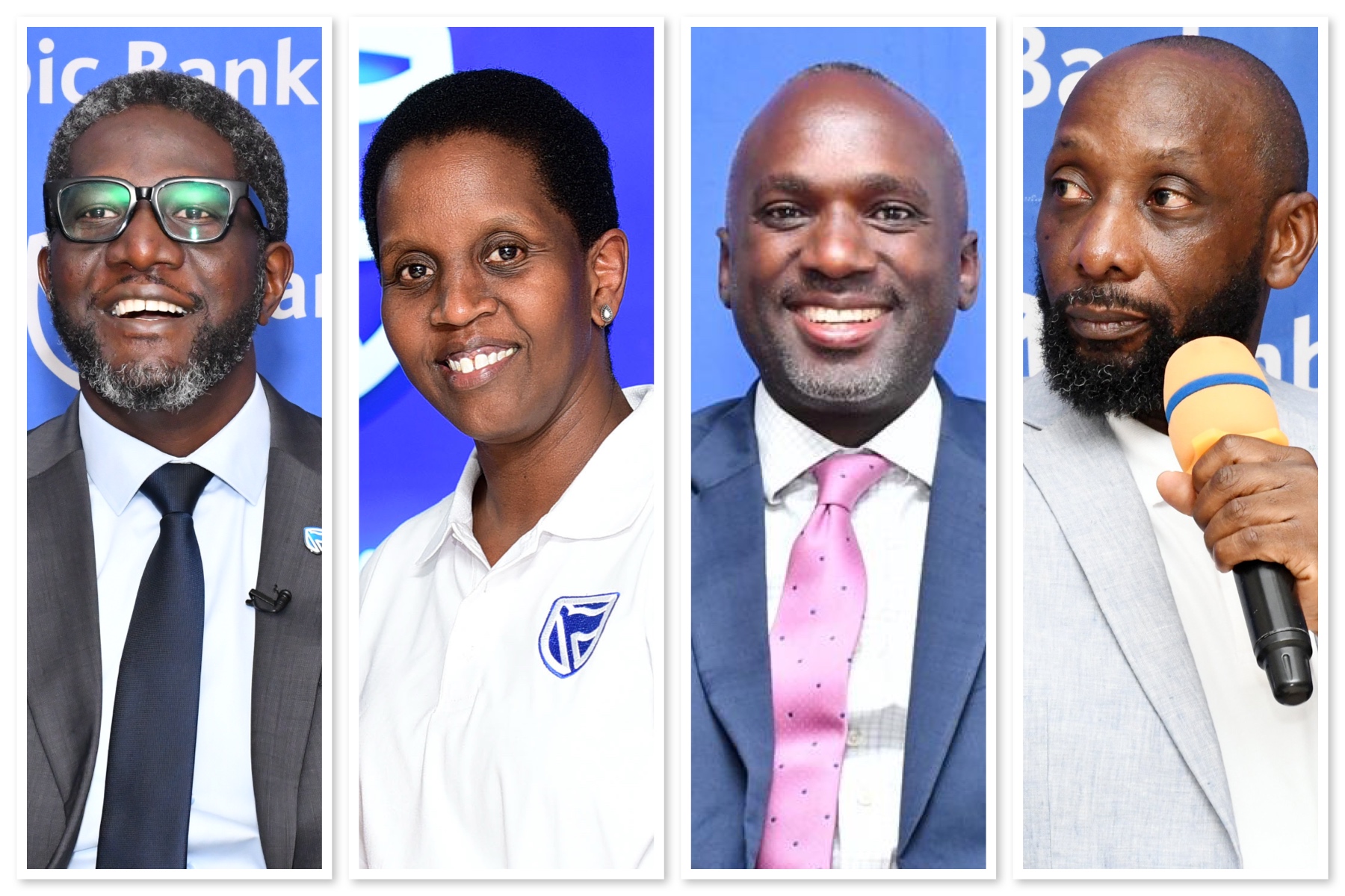 (Left to right): Stanbic’s Executive Director and Head, Personal & Private Banking, Samuel F. Mwogeza, Head of Wealth and Investment, Bernice Mvano, Head of Personal Banking, Israel Arinaitwe and Head of Private Banking, Arthur Kiwanuka. The team is reshaping how families think about money, legacy, and the futures yet to be written.