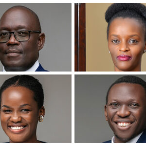 A photo collage of Dentons Chairman and Senior Partner David Mpanga, Managing Partner Pearl Nyakabwa, Senior Associates Agatha Etyang and William Wepukhulu. The four were instrumental in arranging the Ecobank’s €230m syndicated loan to Government of Uganda.