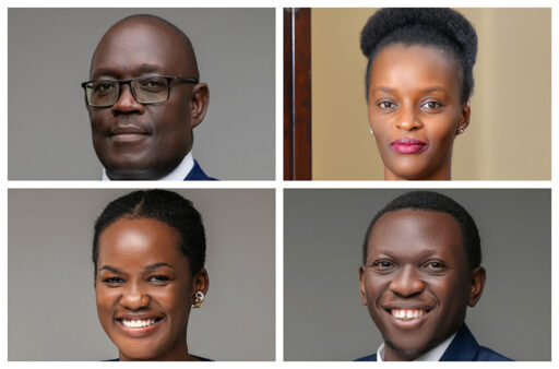 A photo collage of Dentons Chairman and Senior Partner David Mpanga, Managing Partner Pearl Nyakabwa, Senior Associates Agatha Etyang and William Wepukhulu. The four were instrumental in arranging the Ecobank’s €230m syndicated loan to Government of Uganda.