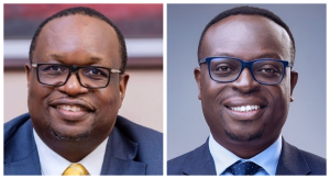 A photo collage of Stanbic chief executive Mumba Kalifungwa and Pearl Bank managing director Julius Kakeeto. The FlexiPay and Wendi partnership promises a new revolution in the e-money ecosystem that brings together more than 1.5 million users.