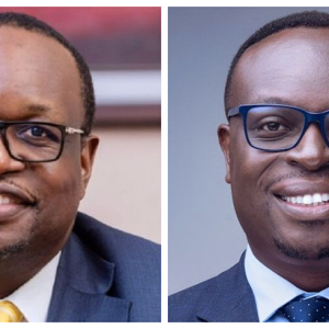 A photo collage of Stanbic chief executive Mumba Kalifungwa and Pearl Bank managing director Julius Kakeeto. The FlexiPay and Wendi partnership promises a new revolution in the e-money ecosystem that brings together more than 1.5 million users.
