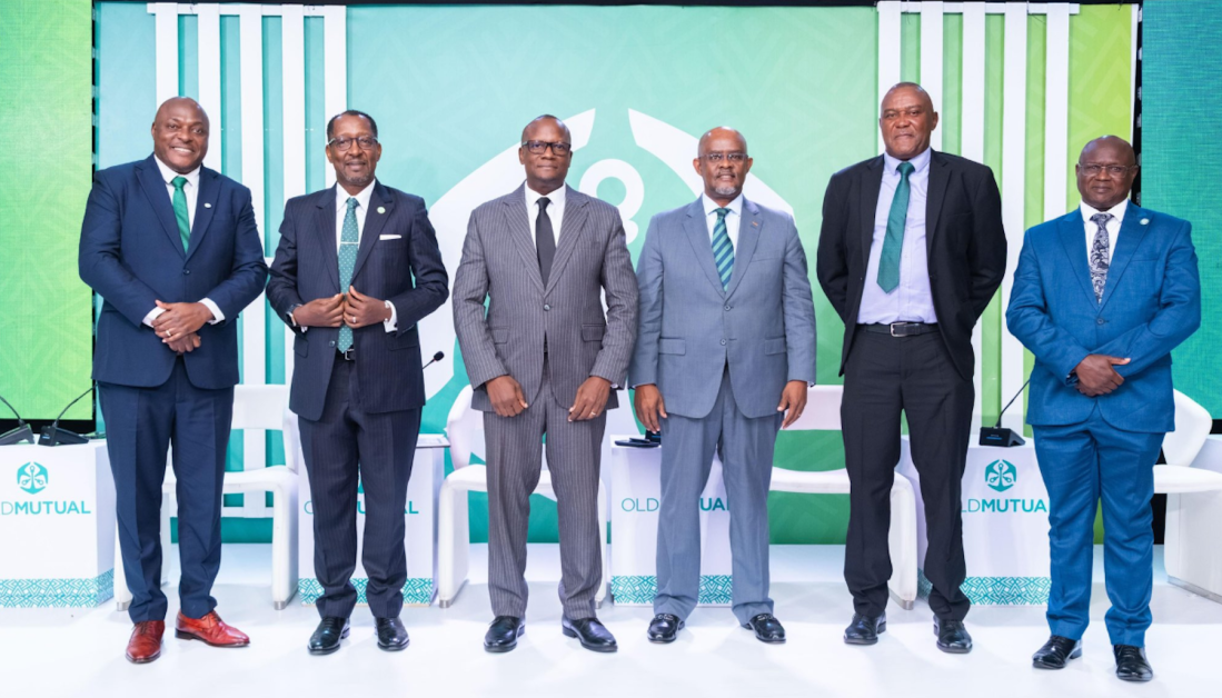 Left to right: Zac Kisesi, Managing Director, Old Mutual Investment Group; Richard Byarugaba, Board Chair of Old Mutual Investment Group; Mathias Katamba, Chairman of UAP Old Mutual General Insurance; Kenneth Kitariko, Chairman, Old Mutual Life Assurance Uganda Limited; Stephen Chikovore, Managing Director of Old Mutual Insurance; and Patrick Kimathi, Managing Director of UAP Old Mutual Life Assurance — during the official launch of Old Mutual Uganda’s refreshed brand in Kampala on October 8, 2025. The rebrand marked a unifying step under Old Mutual’s Pan-African identity — a bold declaration of renewed ambition and resilience. Yet, it also underscored the challenge ahead: defending market leadership in insurance and investments amid fierce competition from fast-rising rivals like SanlamAllianz, Prudential, and ICEA Lion, in an industry transforming at unprecedented speed.