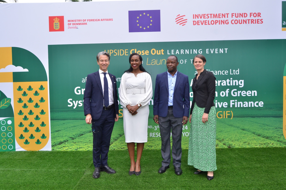 aBi Finance Limited embodies Uganda’s drive toward inclusive, green, and sustainable finance. The photo represents the institution’s decade-long impact — channeling over $175 million in financing through partner banks, microfinance institutions, and SACCOs to reach 2.2 million smallholder farmers, including 877,000 direct loan beneficiaries, 70% of whom are women. It captures the spirit of aBi Finance’s work in de-risking agriculture, strengthening governance, and building institutional capacity to make agriculture bankable. Through its guarantee mechanisms, ESG integration, and climate adaptation financing, aBi Finance has helped create 300,000 jobs and generated $154 million in community income, particularly across Northern and Eastern Uganda. The image reflects the institution’s partnerships with the EU, Denmark, the Bank of Uganda, and the Uganda Bankers Association, symbolising its role as a catalyst for green finance, inclusion, and resilience in Uganda’s financial sector.