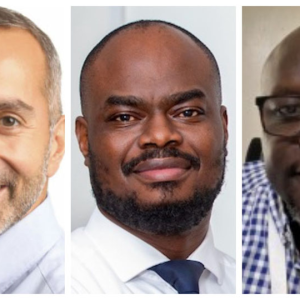 Left to right: A photo collage of Hassanein Hiridjee, Geoffrey Donnels Oketayot, and Ronald Onzia. Hiridjee, together with Towerco of Africa Uganda, had sought to stay proceedings or refer a multimillion-dollar shareholder dispute to a UK court. However, court rejected the pleadings that Oketayot, Onzia, and another shareholder, George Arthur Ssamula, had strongly opposed.