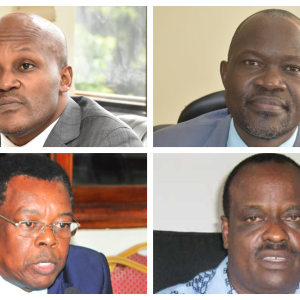 Beleaguered UNBS Executive Director James Nkamwesiga Kasigwa, former executive director David Livingstone Ebiru, Ben Manyindo, and Terry Kahuma. UNBS has had riotous leadership for over a decade now, which continues to undermine its core mandate of ensuring quality and keeping Ugandans safe.