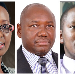 A photo collage of former UNRA Executive Director Allen C Kagina, former director of road maintenance Joseph Otim and former media relations and corporate affairs manager Allan Ssempebwa Kyobe. The suit, filed by six former employees of UNRA, including Joseph Otim, lists 1,236 former colleagues, among them Allen C Kagina and Allan Ssempebwa Kyobe, seeking payment of their terminal benefits.