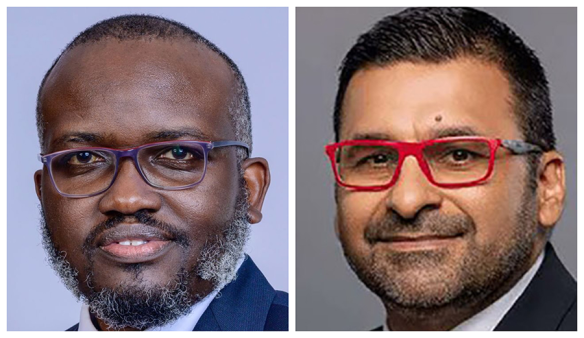 A photo montage of Absa’s David Wandera and Standard Chartered Bank’s Sanjay Rughani. Absa’s acquisition of Standard Chartered’s retail and wealth business reshapes Uganda’s banking sector, boosting deposits, expanding assets, and strengthening retail depth as regulators begin reviewing one of the industry’s most significant restructurings.