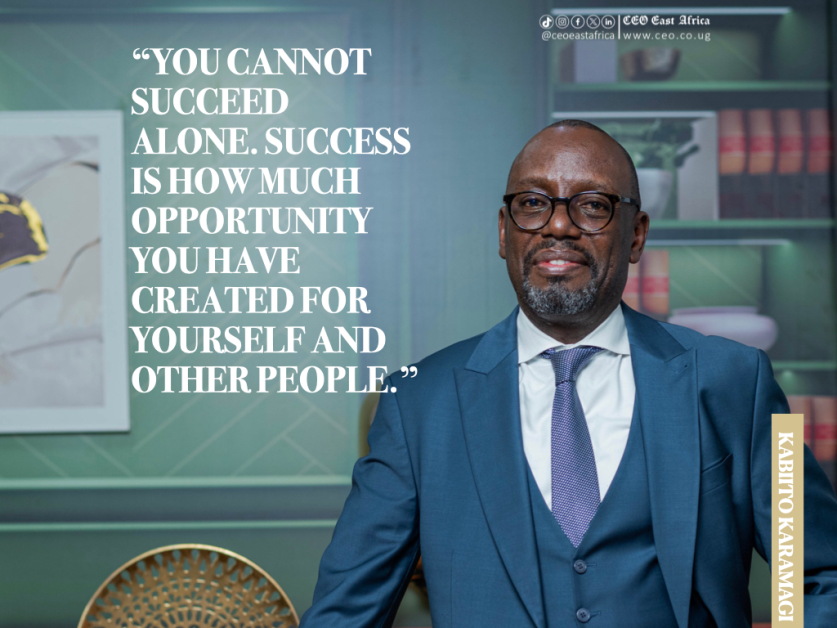 Portrait of Kabiito Karamagi, Managing Partner at Ligomarc Advocates, photographed for a CEO East Africa Magazine feature on legal leadership, integrity, judicial reform, insolvency practice, mentorship, and the future of legal practice in Uganda.