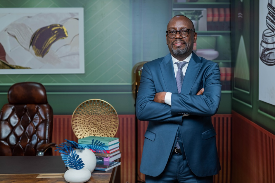 Portrait of Kabiito Karamagi, Managing Partner at Ligomarc Advocates, photographed for a CEO East Africa Magazine feature on legal leadership, integrity, judicial reform, insolvency practice, mentorship, and the future of legal practice in Uganda.