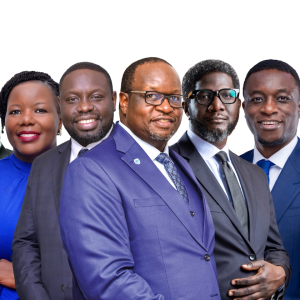 Stanbic Bank Uganda senior leadership portraits featuring executives alongside key messages from the Keep Growing campaign, highlighting the bank’s commitment to financial inclusion, national development, and household prosperity.