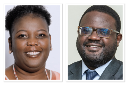 A photo collage of merged Olea managing director Fiona Magezi and chairman Paul Muhame. The Olea Marsh merger creates a top-five brokerage with 6.4% market share. Former Marsh client service head Magezi becomes Managing Director, while Muhame transitions to board chairman.