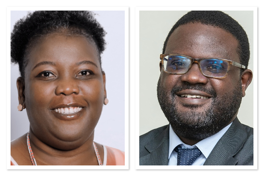 A photo collage of merged Olea managing director Fiona Magezi and chairman Paul Muhame. The Olea Marsh merger creates a top-five brokerage with 6.4% market share. Former Marsh client service head Magezi becomes Managing Director, while Muhame transitions to board chairman.