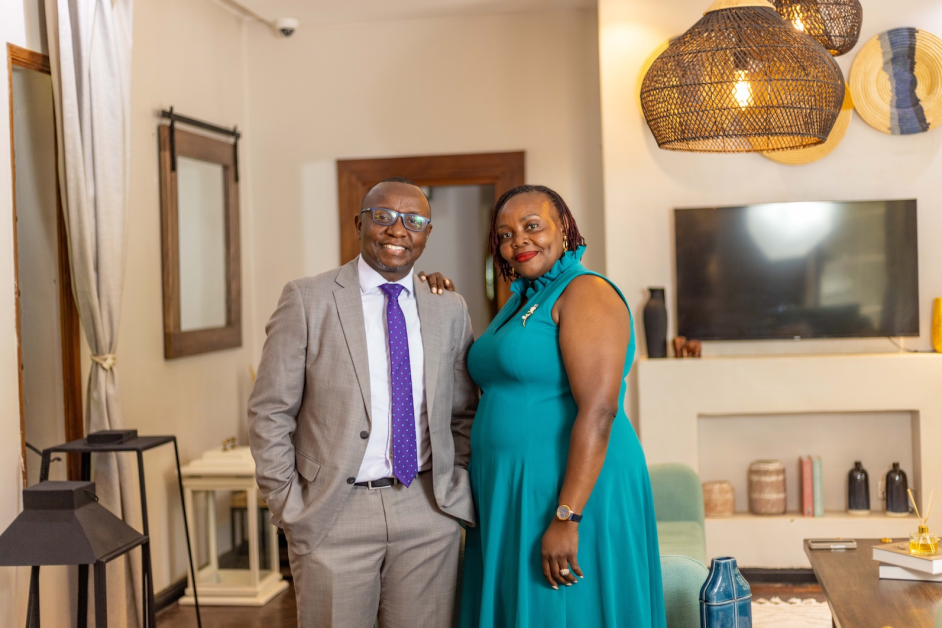 Portrait and candid photographs of Emma Ahumuza Mugisha, Collin Babirukamu and Pamela Babirukamu in home, market and prayer settings, showing the siblings together, at work and in quiet moments — conveying family bonds, faith and the domestic roots of their leadership.