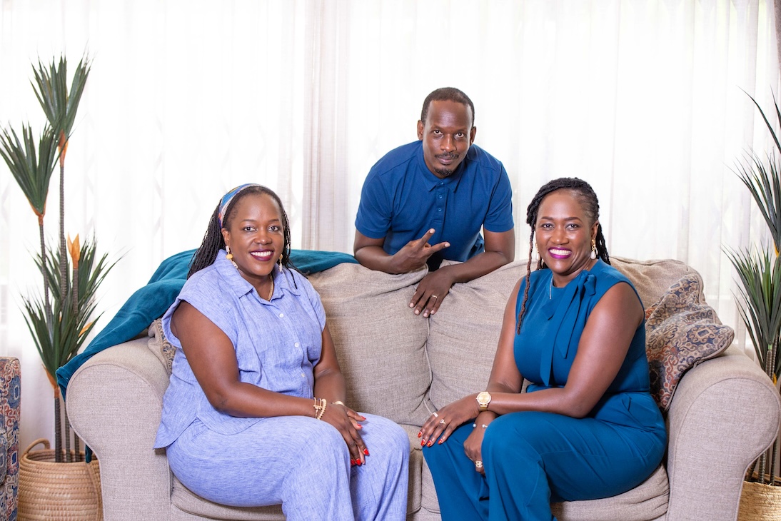 A series of portraits showing the Rwakatungu siblings together and individually, smiling and interacting naturally in indoor and outdoor settings, reflecting family unity, resilience, shared values, and the influence of their father on their journeys into leadership across banking, audit, and entrepreneurship.