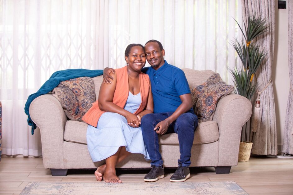 A series of portraits showing the Rwakatungu siblings together and individually, smiling and interacting naturally in indoor and outdoor settings, reflecting family unity, resilience, shared values, and the influence of their father on their journeys into leadership across banking, audit, and entrepreneurship.