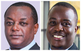 Outgoing CEO Latimer Mukasa (left) will hand over the reins at MUA Insurance to Nicholas Lutakome, a seasoned actuary and transformation-focused executive. The leadership transition marks the close of a steady-growth era under Mukasa and the start of a new chapter aimed at accelerated expansion, innovation, and deeper market inclusion under Lutakome.