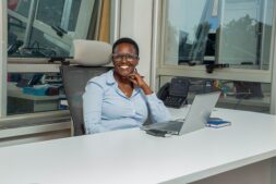 Edna Torana, newly appointed Managing Director of Scanad Uganda, at her office leading the agency’s AI-driven transformation.
