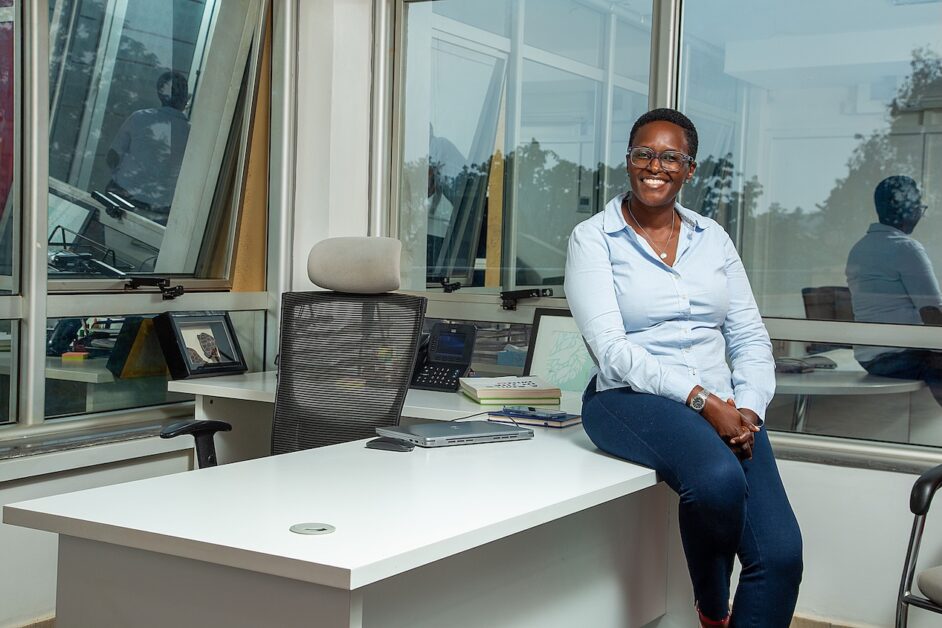 Edna Torana, newly appointed Managing Director of Scanad Uganda, at her office leading the agency’s AI-driven transformation.
