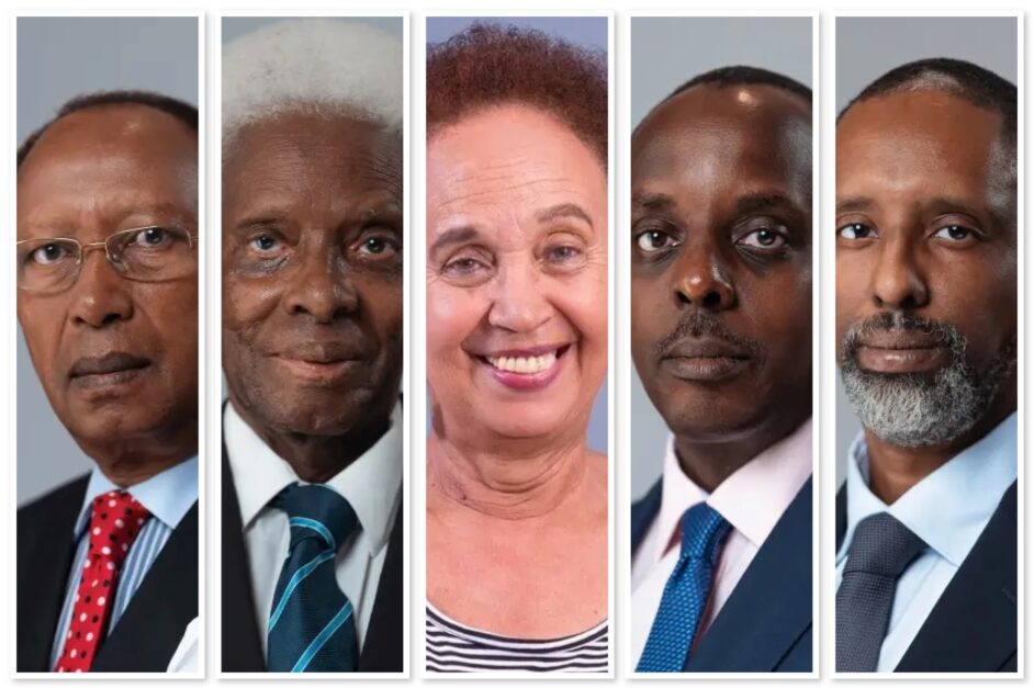 Crown Beverages Limited board members Amos Nzeyi, Chris Kayoboke, Dr. Maggie Kigozi, Melvin Mpambara, and Julius Kayoboke, pictured during the company’s succession and regional expansion phase.