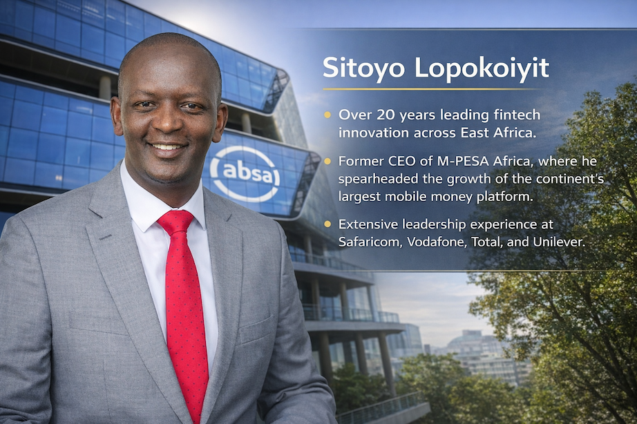 Sitoyo Lopokoiyit — the former M-PESA Africa CEO now tapped by Absa to help power its next phase of retail reinvention.