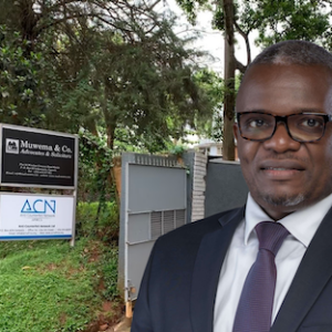 Fred Muwema, founding partner of Muwema & Co. Advocates, in a composite image with the Windsor Crescent Road, Kololo property referenced in the Commercial Division judgment issued on 20 February 2026.