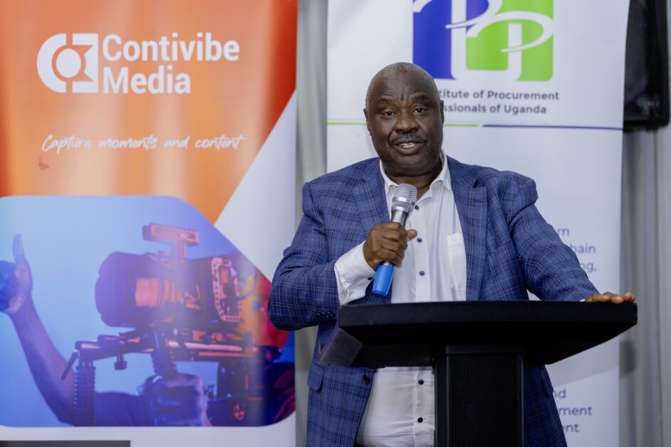 Patrick Kagaba Amooti, Emeritus Chair of the IPPU Governing Council, speaking at the IPPU Coffee Connect. He emphasised the need for stronger professional conduct within the procurement fraternity and urging practitioners to embrace financial literacy as a foundation for responsible decision-making both in their careers and personal lives.