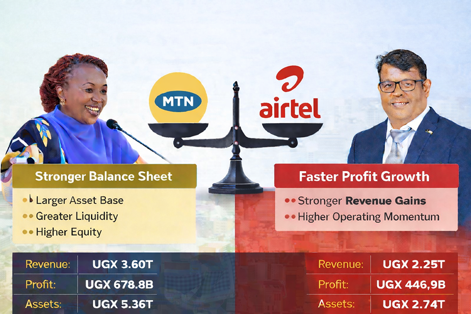 A graphic representation of how MTN and Airtel's balance sheets look.
