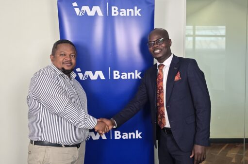 Muhereza Kyamutetera (left), Executive Editor of CEO East Africa Magazine, with Evans Browns (right), Group Head of Products at I&M Bank, during a conversation in Nairobi on how I&M Brisk is simplifying cross-border banking and enabling seamless movement of money, trade, and opportunity across East Africa.