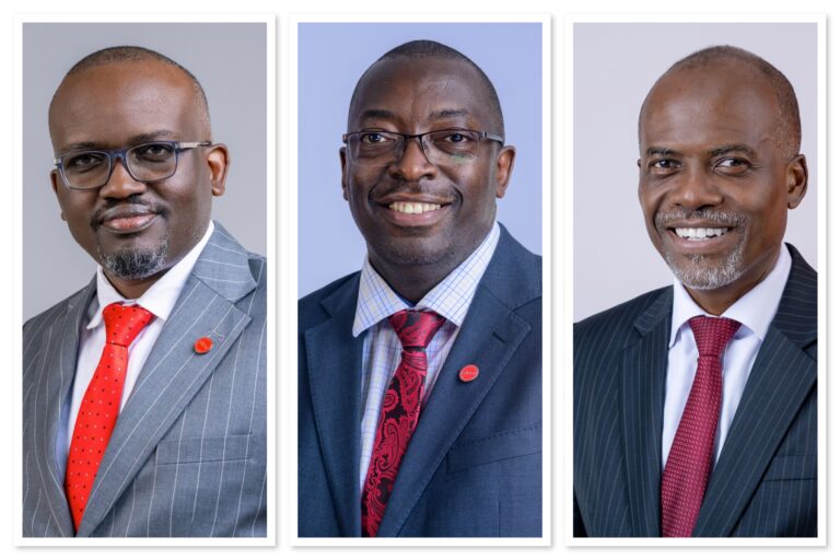 (L–R): David Wandera, Managing Director; Michael Segwaya, Chief Financial Officer; and Keith Kalyegira, Board Chairman—leaders at the centre of Absa Uganda’s 2025 breakout performance, steering the bank through a period of transition to deliver accelerated growth, stronger financials, and a clear strategic shift toward scale and impact.