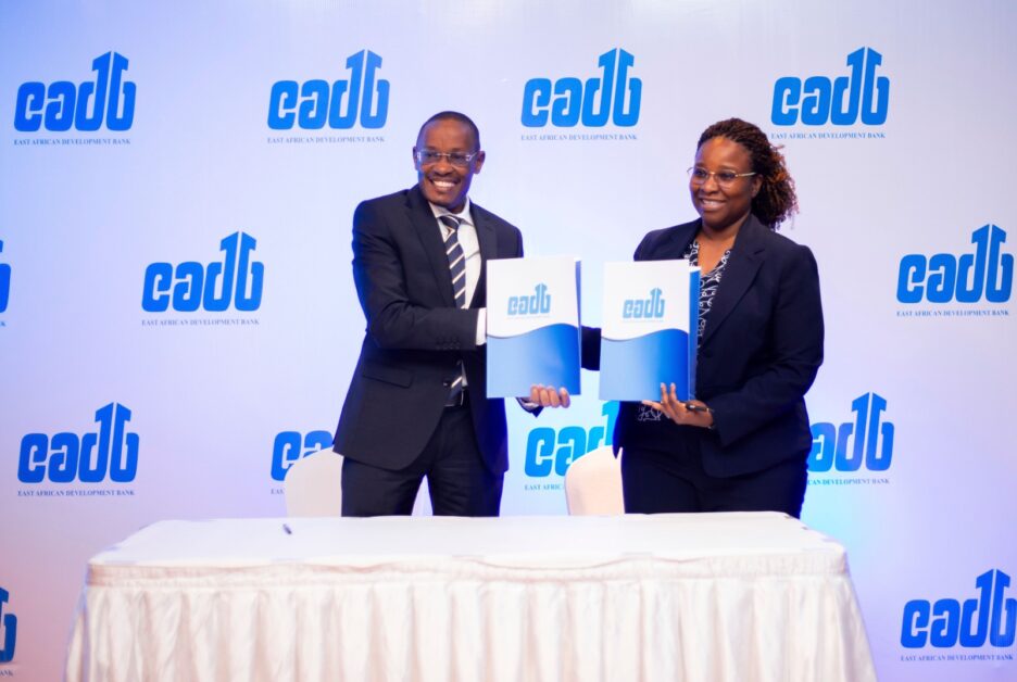 EADB Acting Director General Benard Paul Mono (left) with Azania Bank Managing Director Esther G. Mang’enya following the signing of a TZS 13.2 billion facility to support SME lending in Tanzania across manufacturing, renewable energy, construction, education, healthcare, and the agricultural value chain.