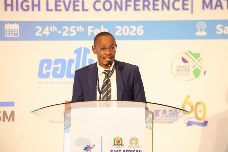 EADB Acting Director General Benard Paul Mono addresses private sector leaders at the East African Business Investment Summit in Nairobi, held from 24–25 February 2026, where he underscored the Bank’s commitment to expanding development financing across the region.