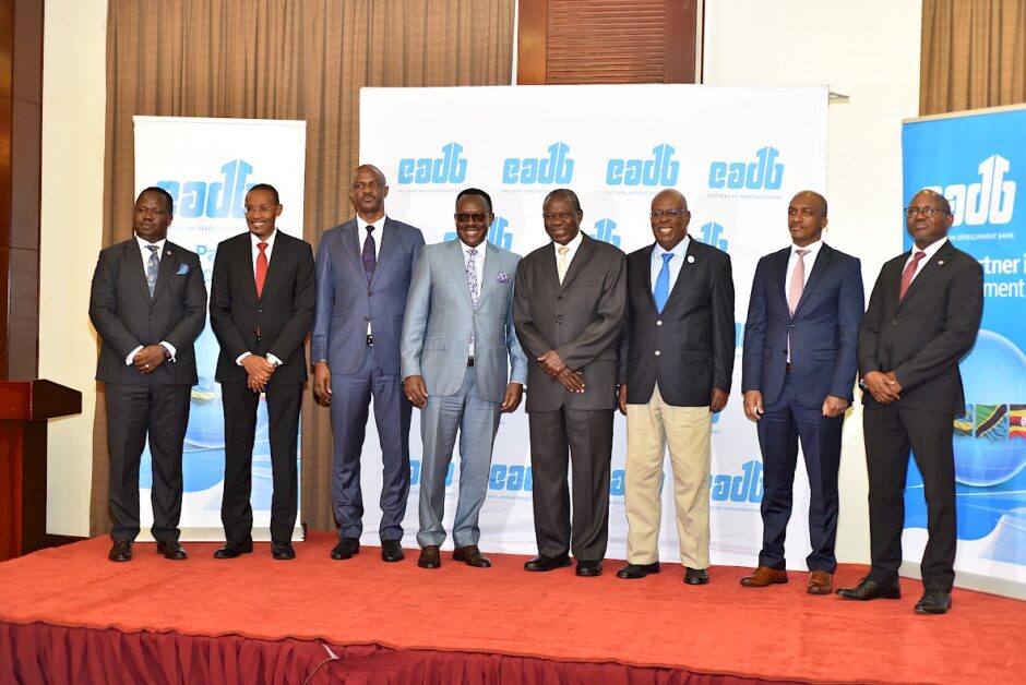 EADB Acting Director General Benard Paul Mono (second left) with stakeholders during a regional engagement meeting in Kampala in March 2025, part of the Bank’s renewed push to strengthen partnerships and drive development financing across East Africa. Left to right: Francis Ogwang, EADB Uganda Country Manager; Benard Paul Mono; Ramathan Ggoobi, Permanent Secretary/Secretary to the Treasury; businessman Ben Kavuya; Uganda’s Minister of Finance, Matia Kasaijja; James Tumusiime, EADB Board Member; and Fabian Kasi, Managing Director of Centenary Bank.