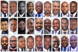 Attorney General Kiryowa Kiwanuka (top left) alongside senior lawyers who have publicly challenged his position on the Protection of Sovereignty Bill, 2026.