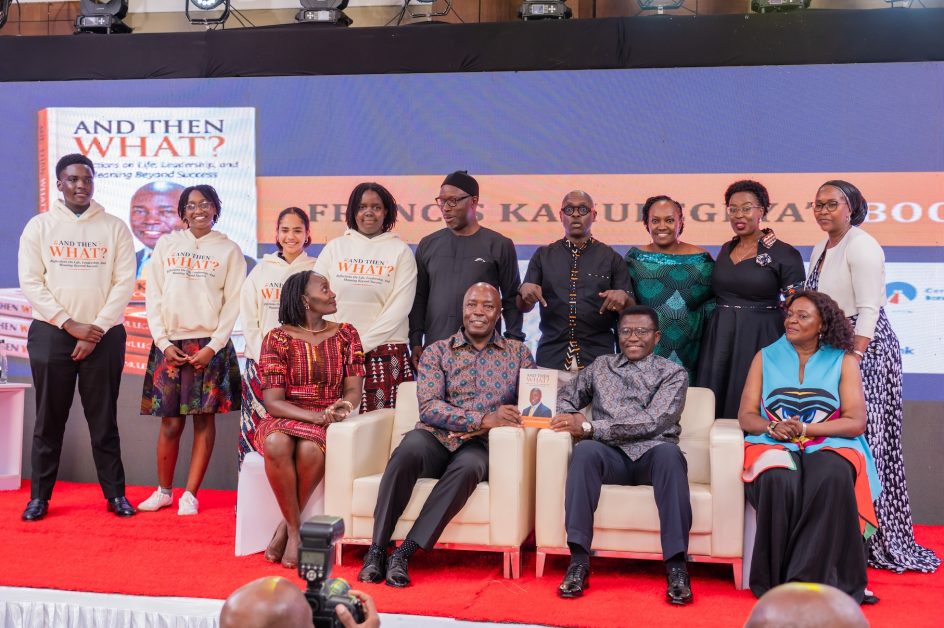 After an evening filled with storytelling, laughter, reflection and emotional tributes, the speakers of the day joined Francis Kamulegeya, his wife Sophia, the Katikkiro of Buganda Owek. Charles Peter Mayiga and Mrs. Margaret Mayiga for a group photo moment at the launch of And Then What? Also joined by Kamulegeya’s children, the photo brought together many of the voices that helped shape the evening’s deeply personal reflections on leadership, friendship, mentorship, family and significance beyond success. Standing at the back are Apollo Makubuya, Robert Kabushenga, Jackie Asiimwe, Crystal Kabajwara and Gloria Byamugisha — some of the friends, colleagues and protégés whose stories helped reveal the man behind the titles.