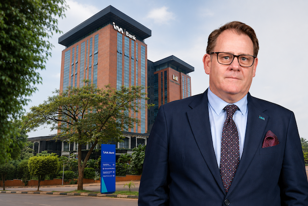 Robin Bairstow, CEO of I&M Bank Uganda, pictured against the backdrop of the bank’s Kingdom Kampala headquarters. Under his leadership, I&M Bank Uganda has accelerated its transformation agenda, expanded regional banking capabilities through I&M Brisk, and delivered strong growth while investing heavily in technology, people, and customer experience.